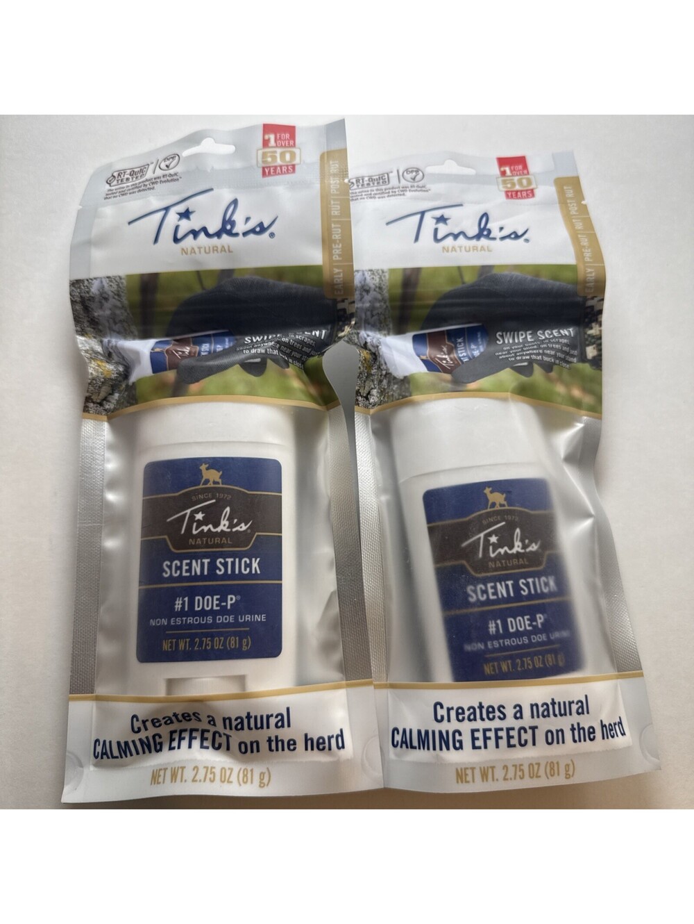 Lot of 2 Tinks Natural Scent Sticks #1 Doe P Calming Effect 2.75 oz NEW